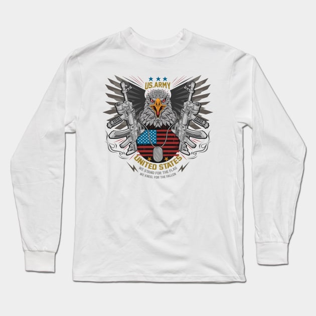 Stand for the Flag Kneel for the Fallen Long Sleeve T-Shirt by IconicTee